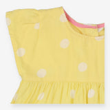 Dress Yellow White Dots and Daisy