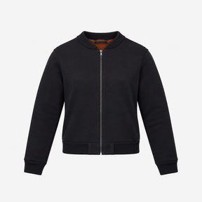 Dark Navy Blue Wool Blend Fleece Lined Zip Front B