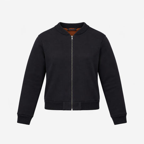 Dark Navy Blue Wool Blend Fleece Lined Zip Front B