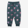 Joggers green with flowers