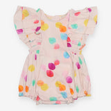 Angel and Rocket bubble shortie romper watercolour