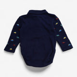 Bodysuit navy embroidered dinosaurs