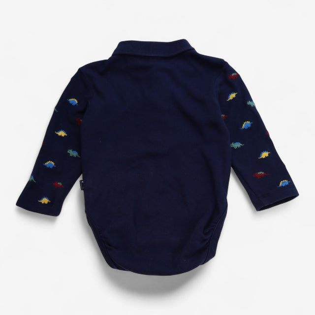 Bodysuit navy embroidered dinosaurs