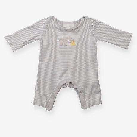 Sleepsuit grey stripe elephant castle