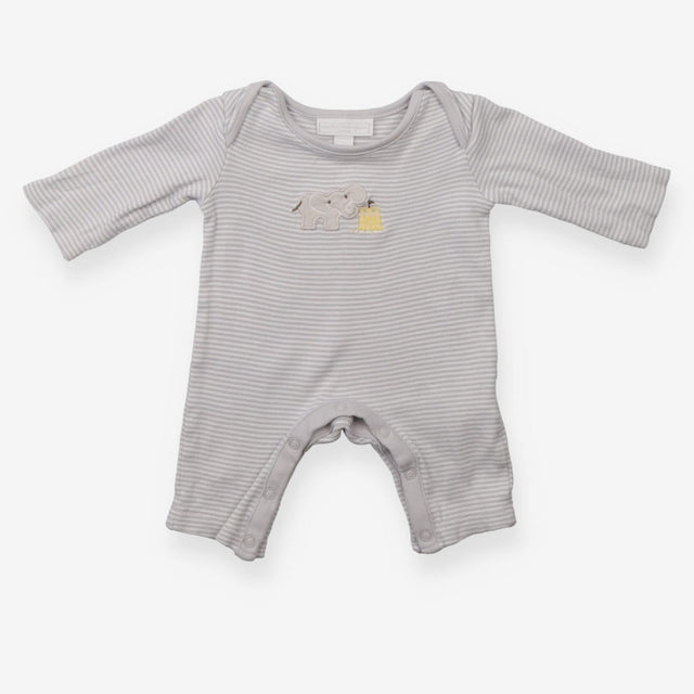 Sleepsuit grey stripe elephant castle