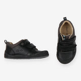 Black leather boys rip-tape first school shoes