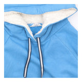 Hoodie Blue Organic Cotton Fleece Lined Hood Long 