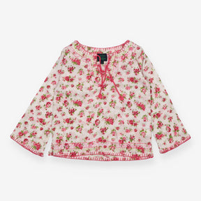 White Roses Long Sleeve Blouse