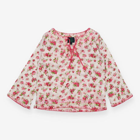White Roses Long Sleeve Blouse