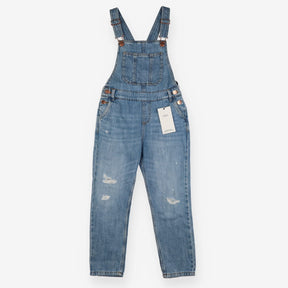 Dungarees Denim Pocket Ripped Knees