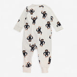 Cream Zip Sleepsuit with Monkeys
