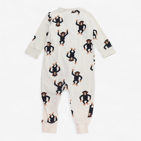 Cream Zip Sleepsuit with Monkeys