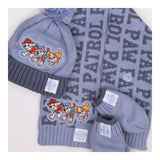 Scarf hat gloves Paw Patrol blue