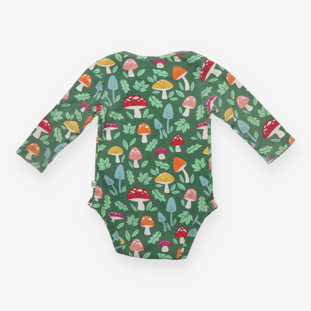 Bodysuit LS green toadstools