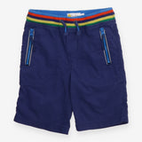 Shorts navy drawstring colourful waistband