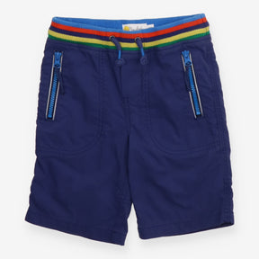 Shorts navy drawstring colourful waistband
