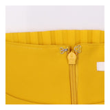 Mustard Yellow Pleated Hem Long Sleeve Blouse