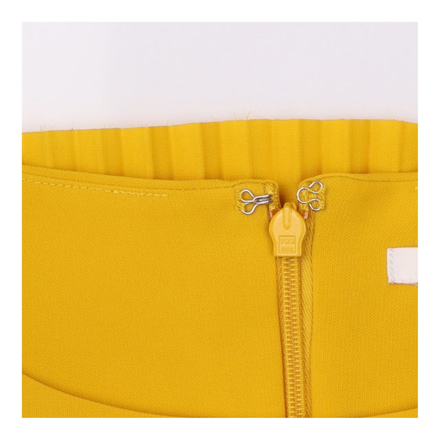 Mustard Yellow Pleated Hem Long Sleeve Blouse