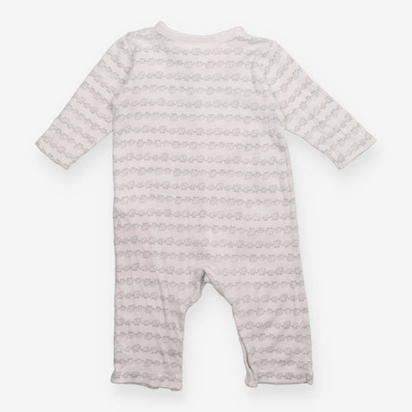 Sleepsuit footless white lines of grey elephants