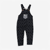 Dungarees black and white abstract print 