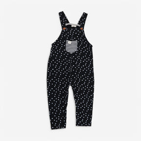 Dungarees black and white abstract print 