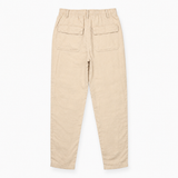 Linen Trousers Neutral Tapered Utility Style