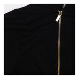 Top Black Short Sleeve Gold Zip Mock Neck