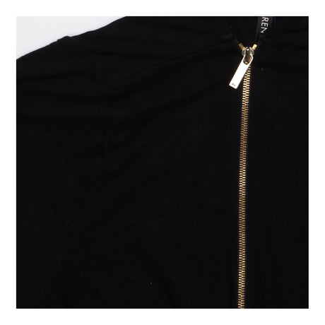 Top Black Short Sleeve Gold Zip Mock Neck