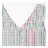 Pinafore Dress Cotton Plaid Sage Green Pink