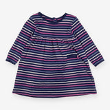 Navy Dress Multi-Colour Stripes