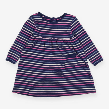 Navy Dress Multi-Colour Stripes