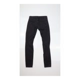 Black Heavily Distressed Slim Leg Jeans