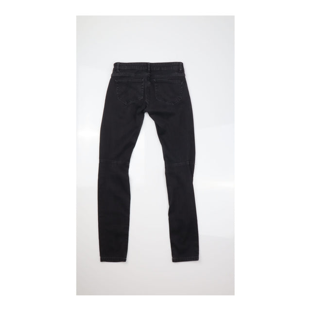 Black Heavily Distressed Slim Leg Jeans