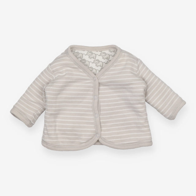 Cardigan reversible jersey grey elephants /stripes