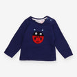 T-Shirt Long Sleeved Navy Ladybird Applique
