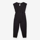 Jumpsuit organic maternity nursing tie waist