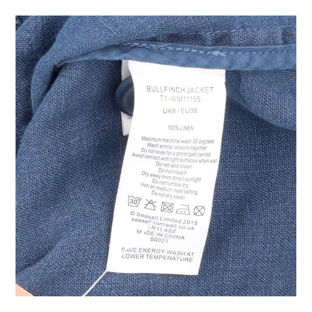 Linen Jacket Navy Blue Bullfinch Button Front