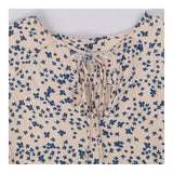 MOP x John Lewis - Tie neck Tunic - Cream and Blue