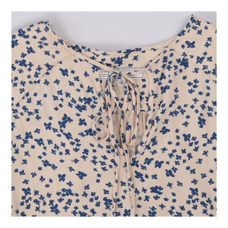 MOP x John Lewis - Tie neck Tunic - Cream and Blue
