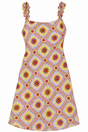 Mini Dress Crochet Look Print Sleeveless