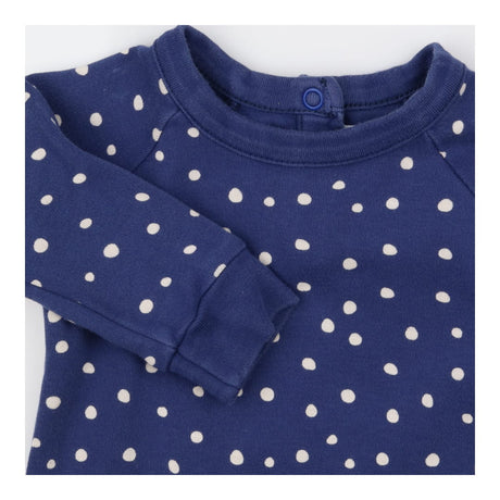 Navy polkadot footless sleepsuit