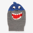 Shark Knit Hat Grey and Blue Fleece Lined Red
