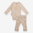 Outfit bodysuit long sleeve rib cream and leggings