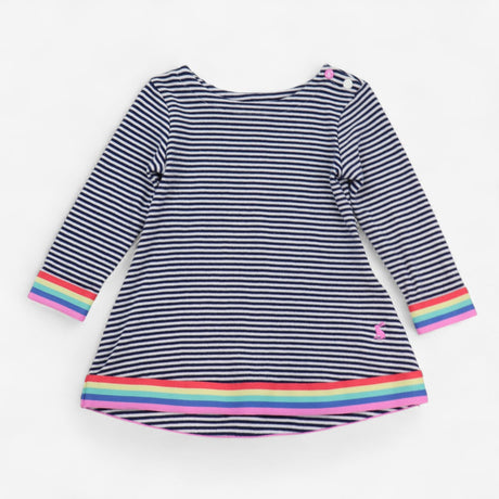 Dress long sleeve navy and white striped with rain