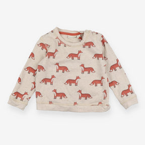 Sweatshirt Cream Fox Print