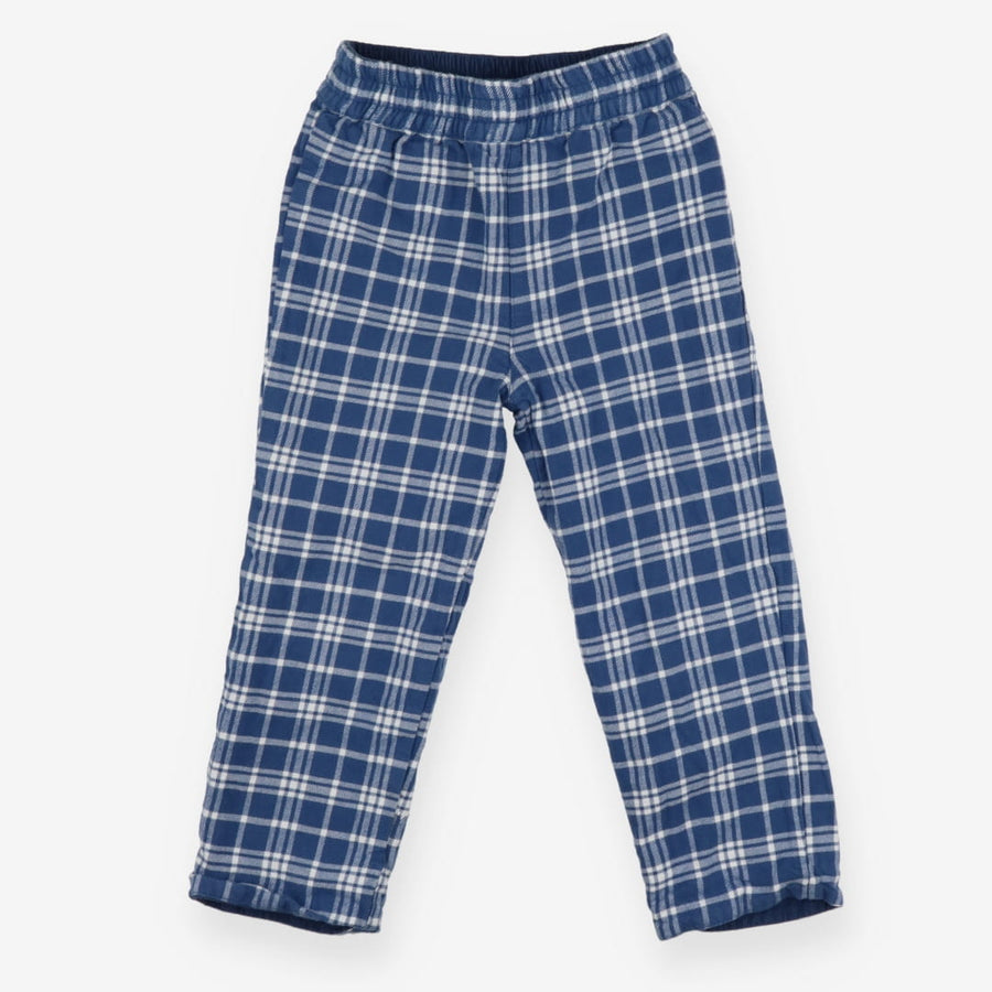 Reversible Cord Trousers Blue and Blue Checker