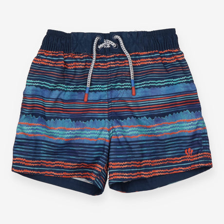 Swim shorts blue orange turquoise stripes