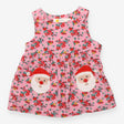 Pinafore Dress Floral Cord with Santa Appliques