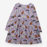 Dress long sleeves purple cats