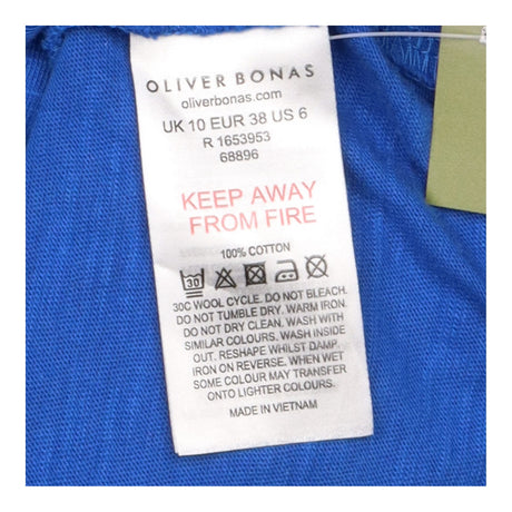 Dress Blue Button Front Short Sleeve